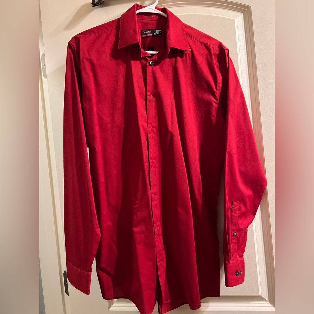 J. Ferrar Slim Fit Dress Shirt Ruby Red Size Medium